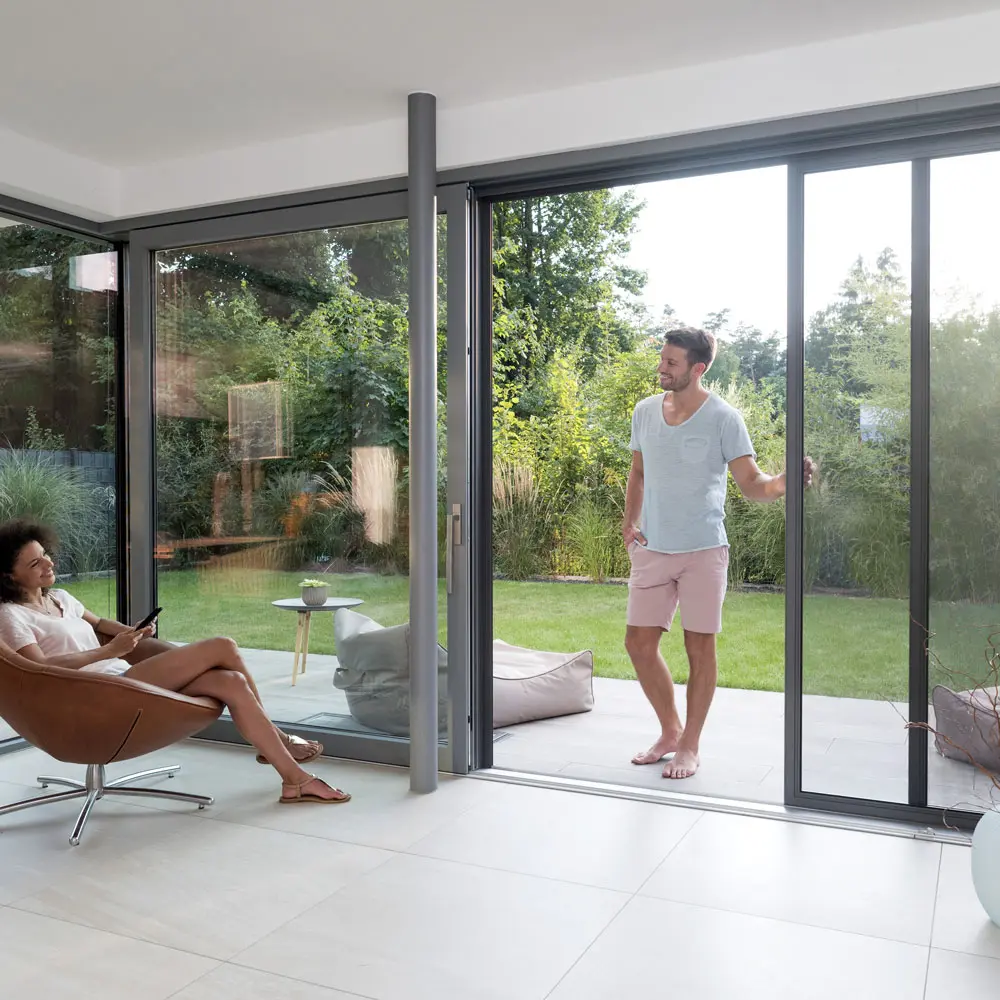 Tür, Schiebetür, Französisches Fenster, Person, Frau